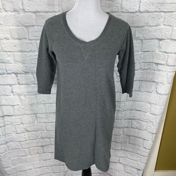 Mossimo women S scoopneck cotton blend dress w/elbow sleeve grey - Picture 1 of 9